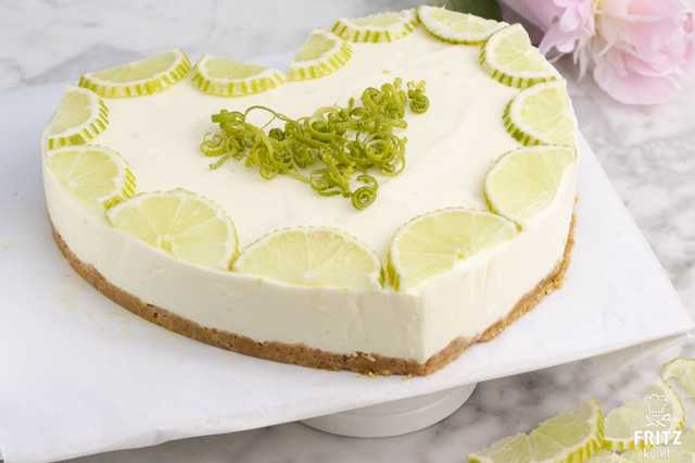Limetten-Nobake Herzkuchen zu Muttertag