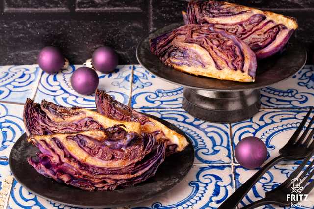 Rotkohlspalten weihnachtlich